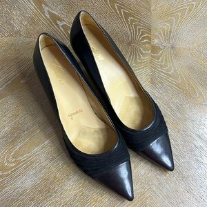 TROTTERS Alexandra Black Glade Kid Leather Heels 10.5